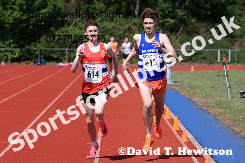 Mens under-20s 800 metres 2025 North Eastern Track and Field Champs., Shildon, County Durham. Photo: David T. Hewitson/Sports for All Pics